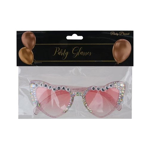 Diamanté Decorated Birthday Queen Glasses