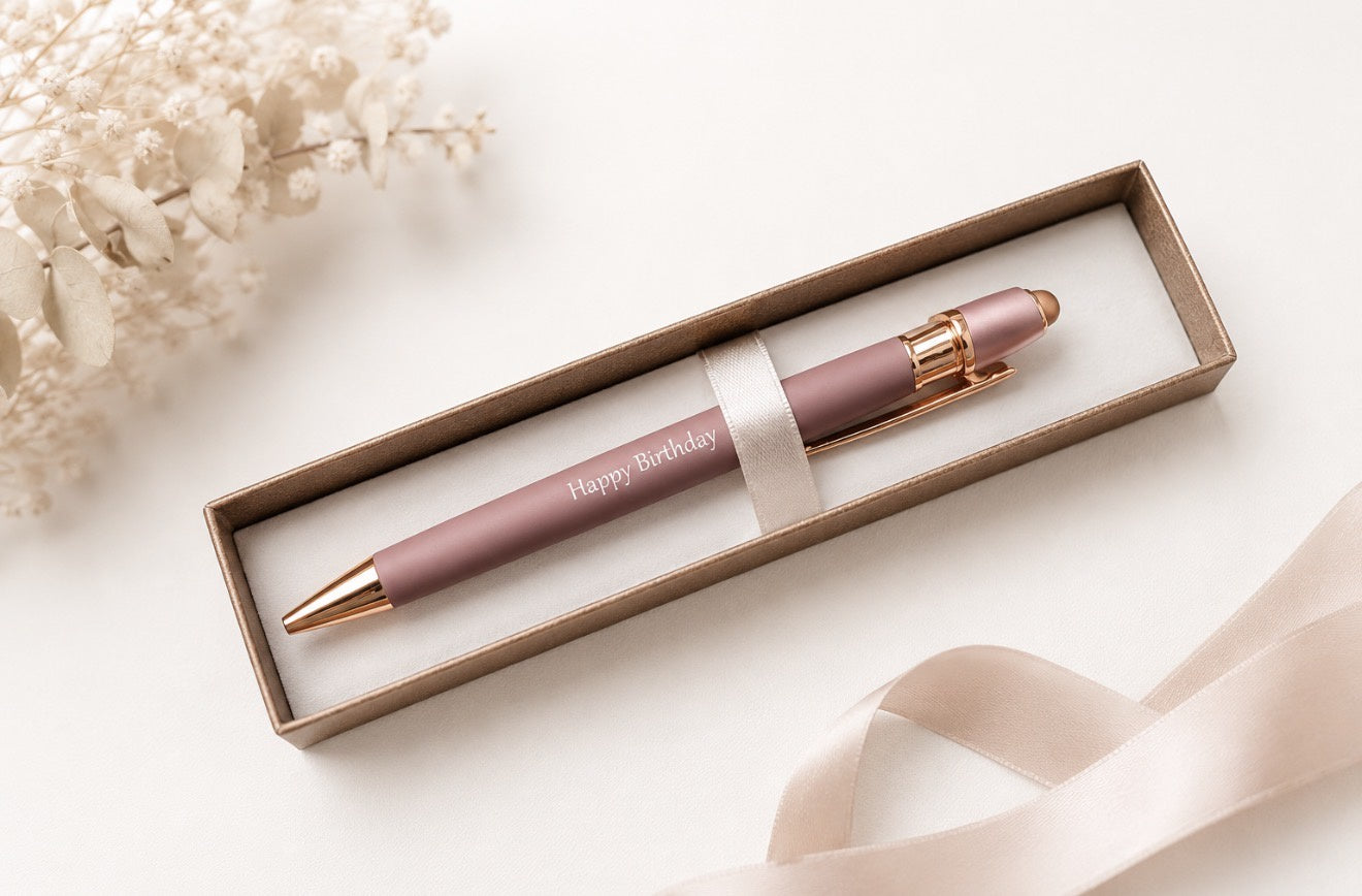 Pen in Gift Box - Rose Gold "Happy Birthday