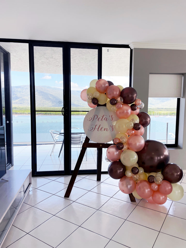 Balloon Garland + Sign & Easel Hire Balloons Etc