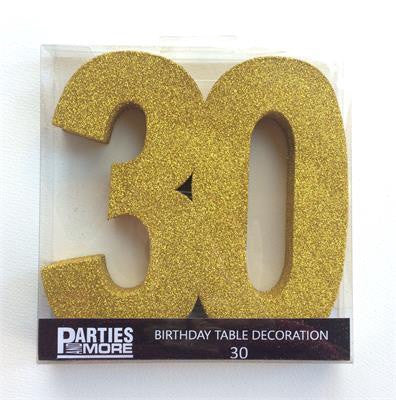 Centrepiece Foam Glitter Number 30 Gold
