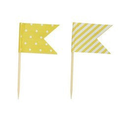 Cupcake Topper Flags Yellow