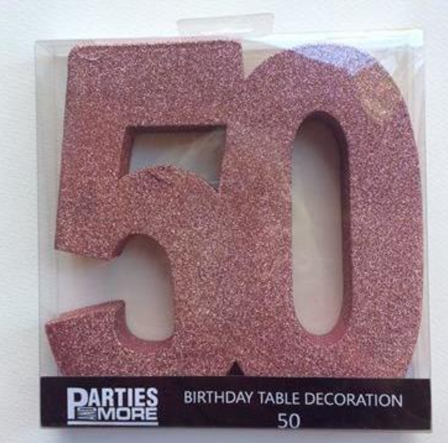Rose Gold Glitter 50th Birthday Party Table Decoration, Rose Gold 50  Glitter Centrepiece, 50th Birthday Decorations, Party Decorations, 50th 