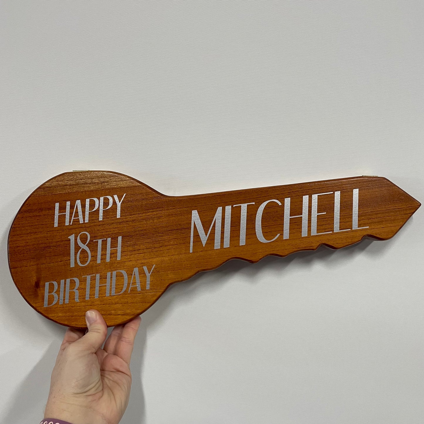 Timber Key Large + Custom Text