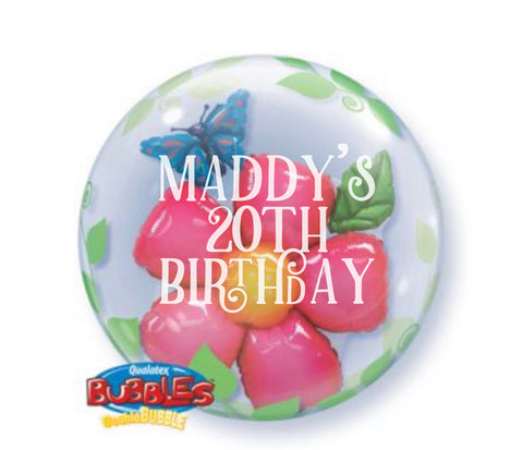 Personalised Flower Double Bubble