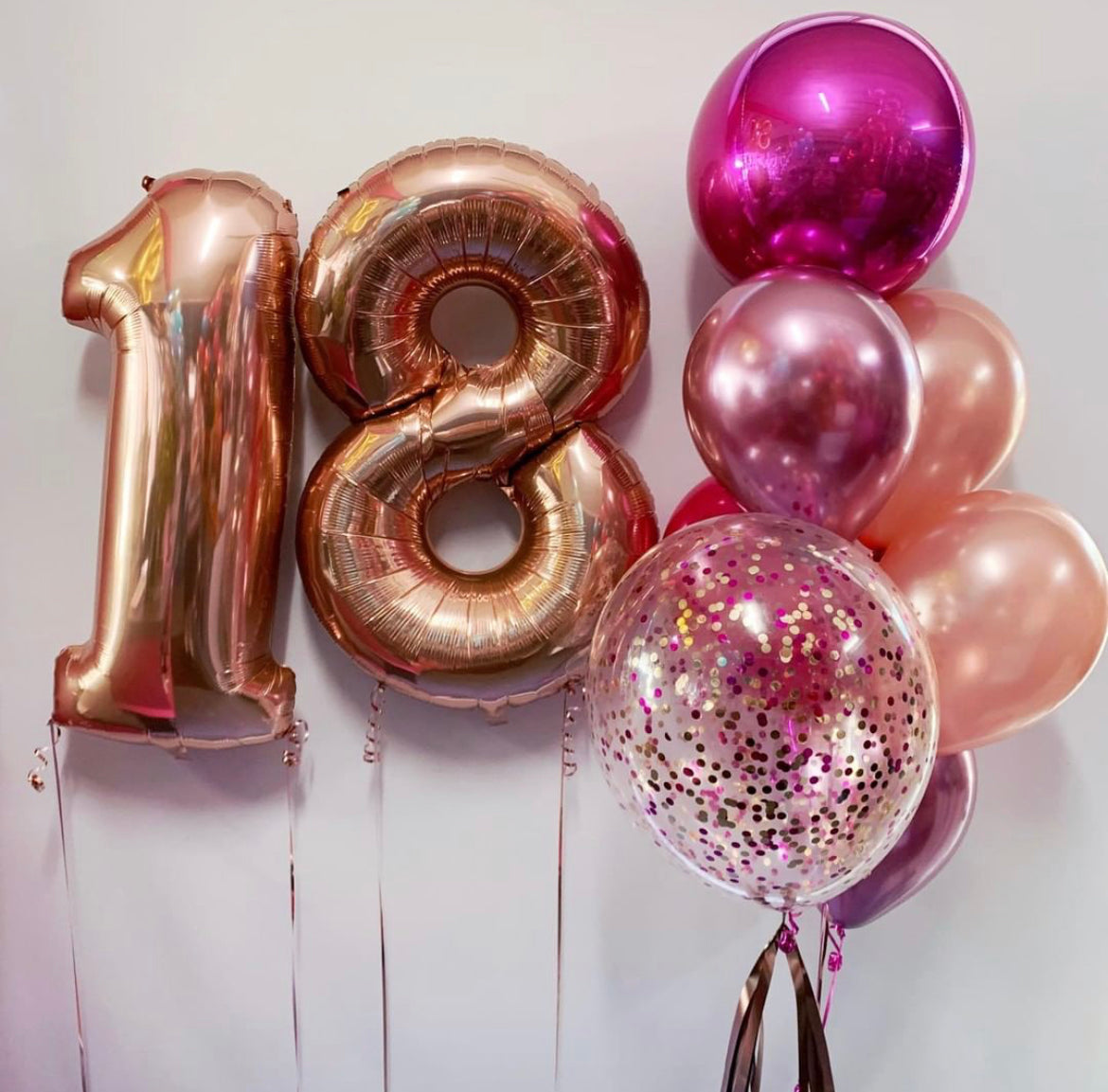 Set 6) Megaloons + Confetti and Orb Bouquet