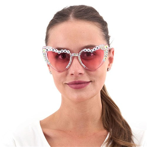 Diamanté Decorated Birthday Queen Glasses