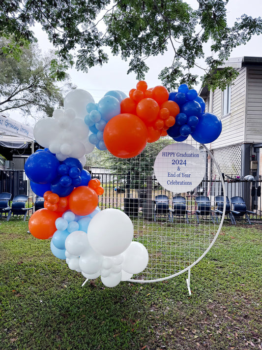 2m Round Mesh Backdrop with Balloon Garland