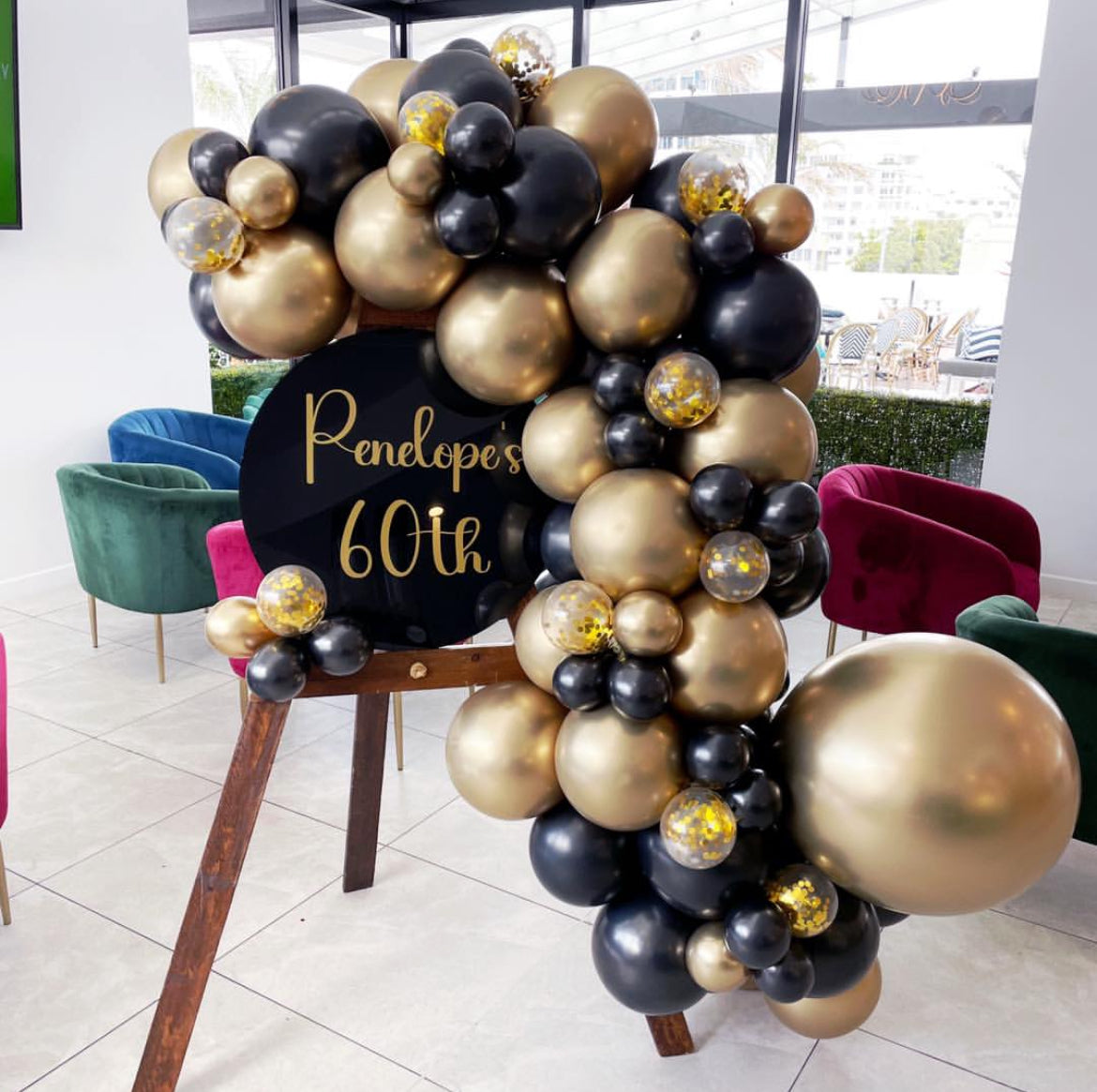 Balloon Garland + Sign & Easel Hire