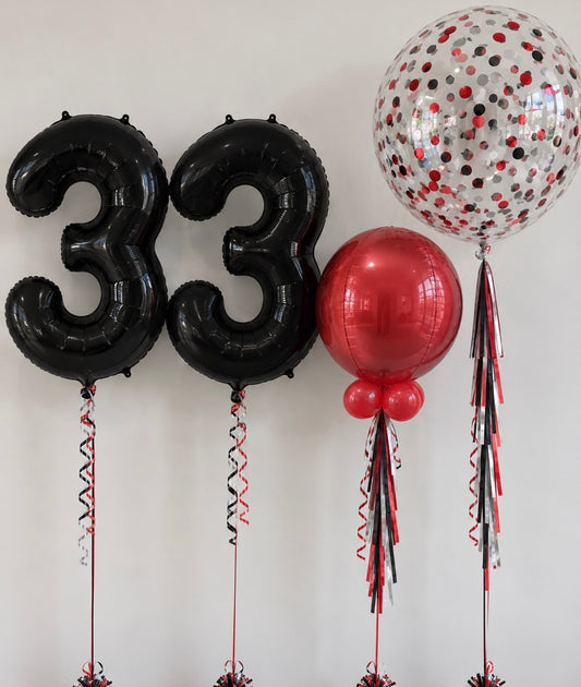Set 2) Orb, Megaloons, Confetti Balloon