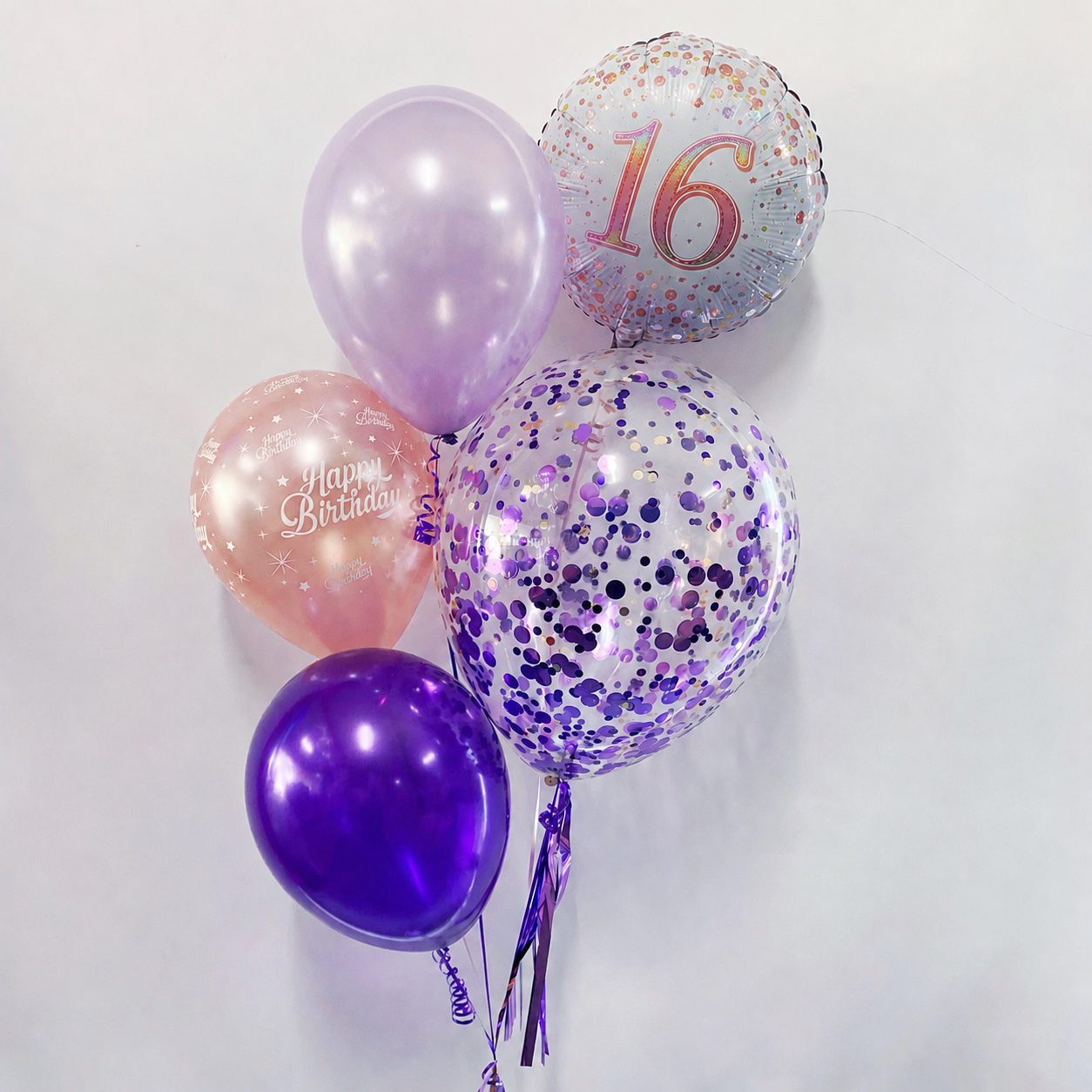 16th Sparkling Confetti and Foil Bouquet