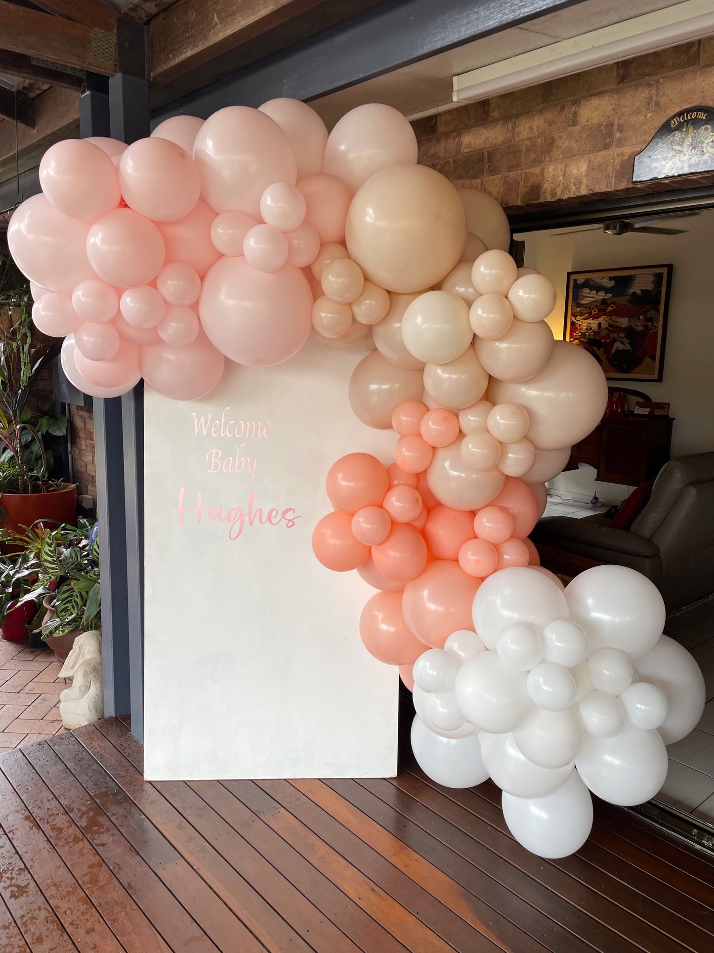 Solid Arch Backdrop with Balloon Garland