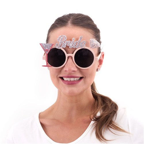 Glitter Decorated BRIDE Glasses
