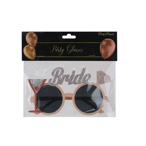 Glitter Decorated BRIDE Glasses