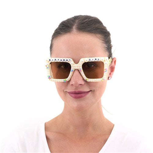 Pearl Decorated Birthday Girl Glasses
