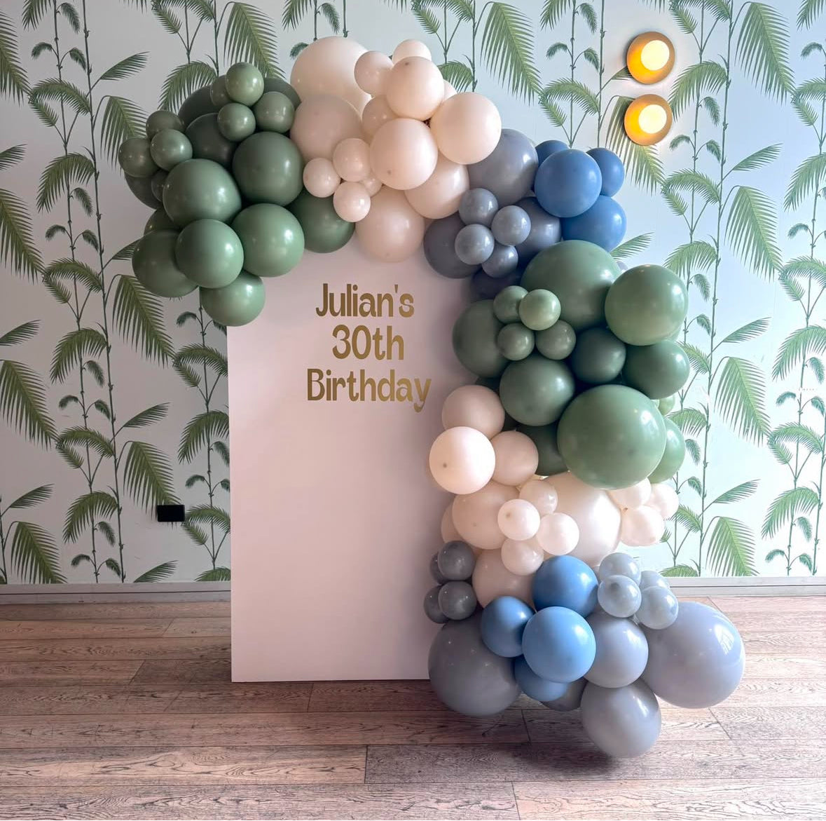 Solid Arch Backdrop with Balloon Garland