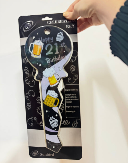 Signature Key 21st Birthday Beer Glasses