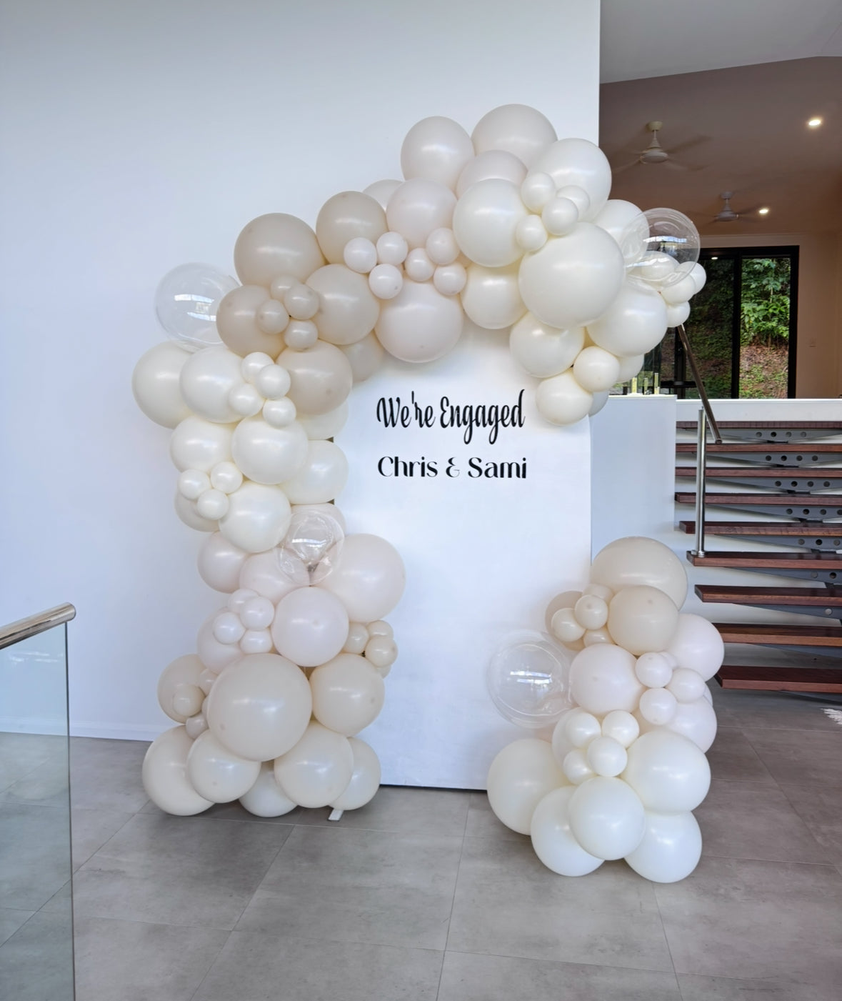 Solid Arch Backdrop with Balloon Garland