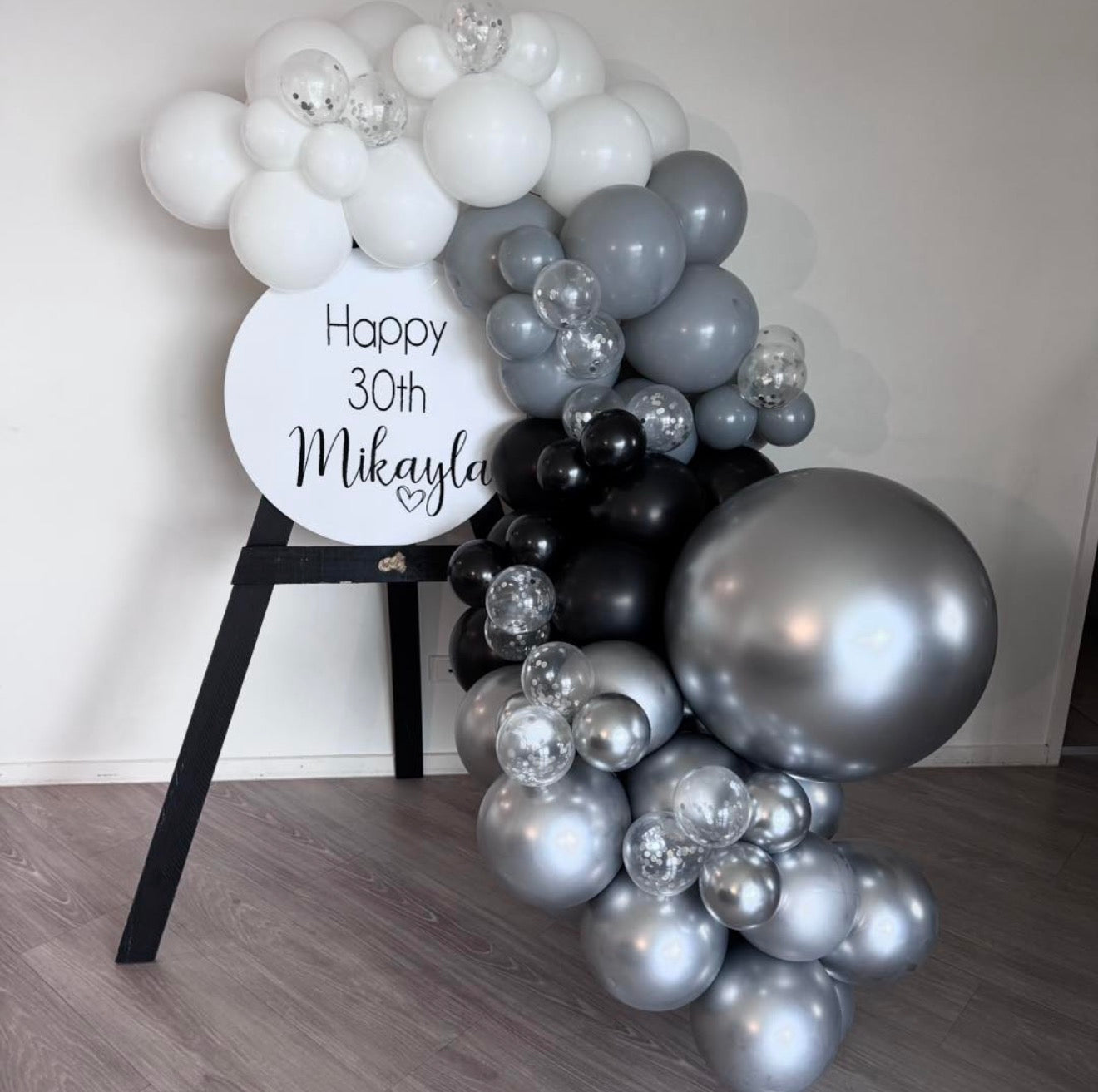 Balloon Garland + Sign & Easel Hire