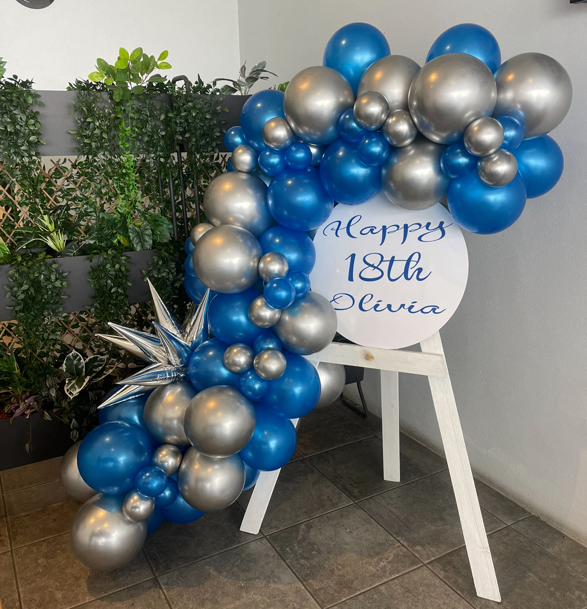 Balloon Garland + Sign & Easel Hire