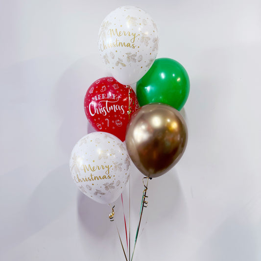 Christmas 5-Balloon Bouquet