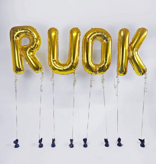 R U OK Day Megaloon Letters - Gold