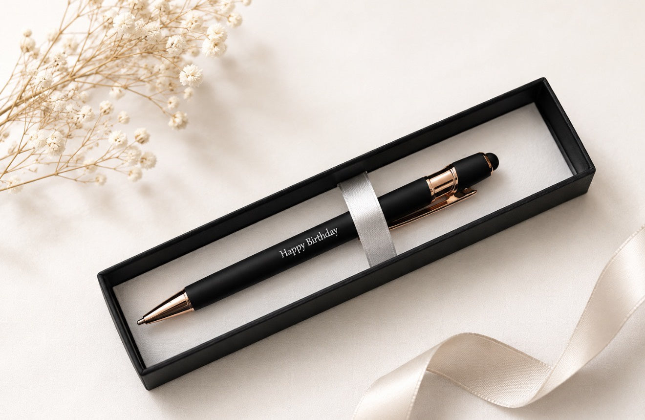 Pen in Gift Box - Black "Happy Birthday