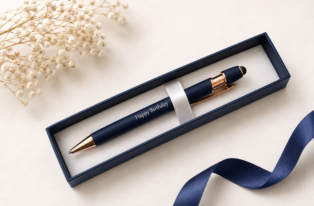 Pen in Gift Box - Navy Blue "Happy Birthday