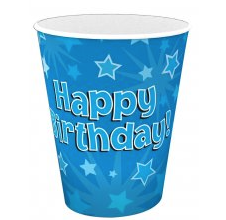 Blue Stars Happy Birthday Cups