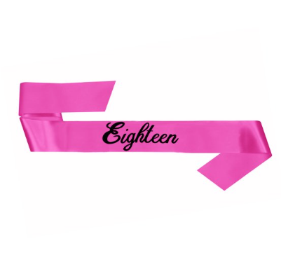 Satin Sash Hot Pink Eighteen (18)