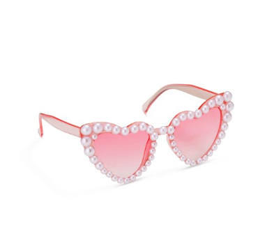 Glasses Heart Pink with Pearls