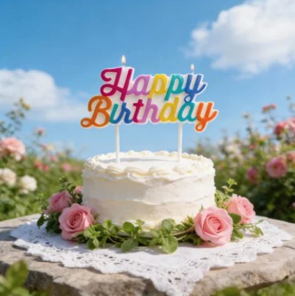 Happy Birthday Candle - Colourful