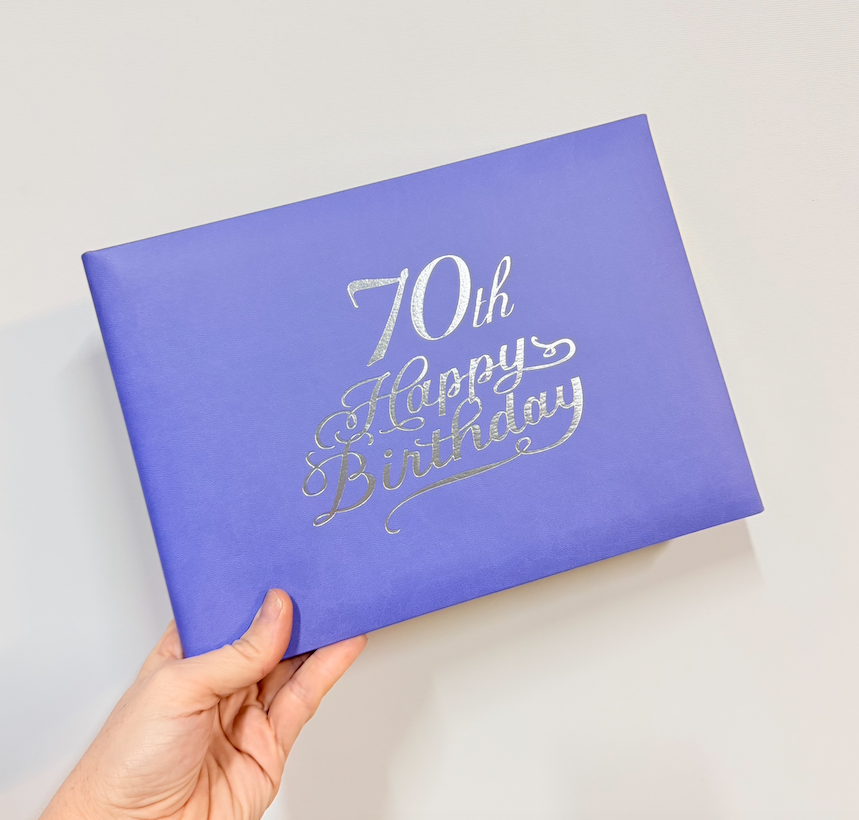 Guest Book 70th Lilac/Silver in Box