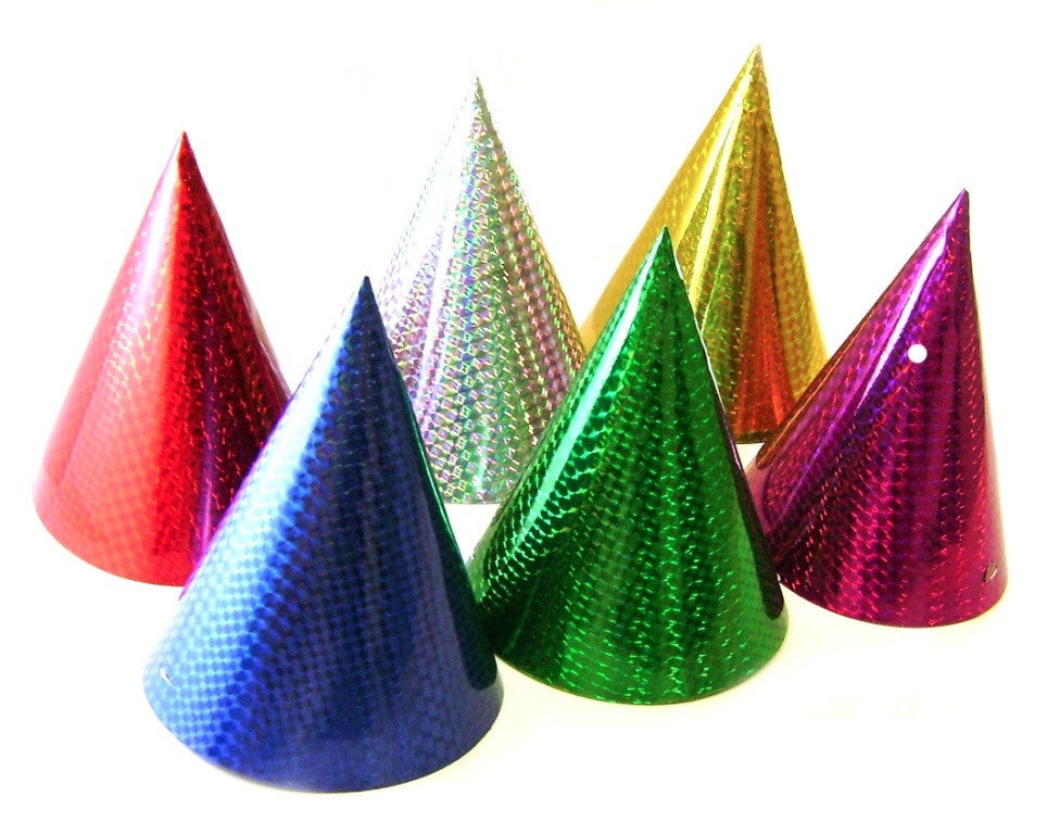 Cone Party Hats Laser Assorted Colours