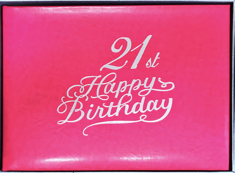 Guest Book 21st Hot Pink/Silver in Box