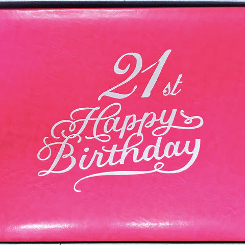 Guest Book 21st Hot Pink/Silver in Box
