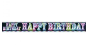 Foil Banner Happy Birthday Rainbow