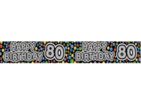 Foil Banner 80th Birthday Rainbow