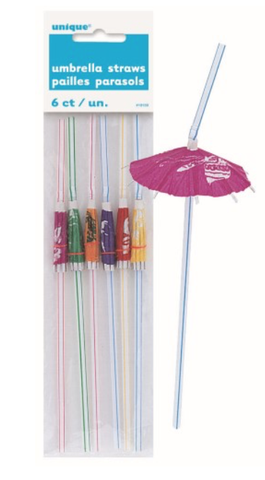 Umbrella Luau Straws