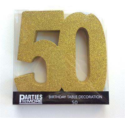 Centrepiece Foam Glitter Number 50 Gold