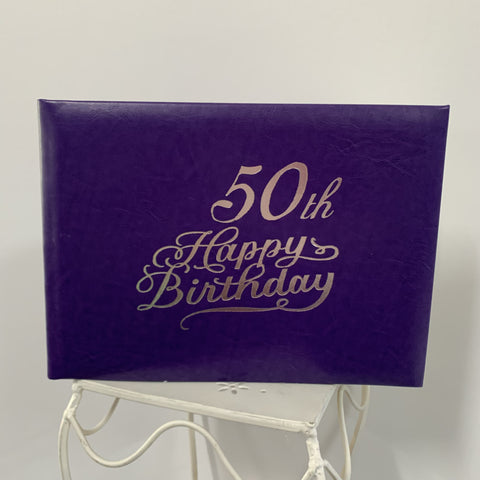 Guest Book 50th Purple/Silver in Box