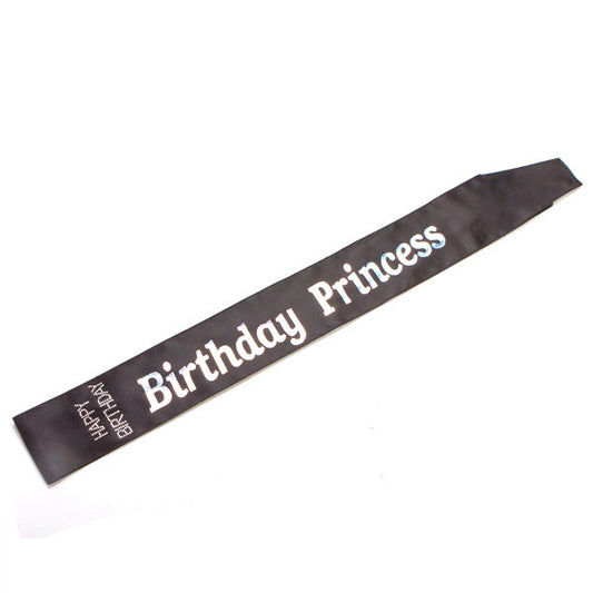 Birthday Princess Sash Black