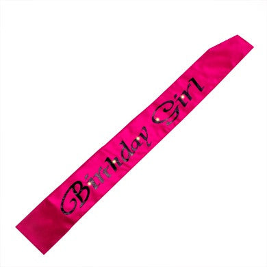 Birthday Girl Flashing Sash Pink