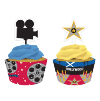 Hollywood Cupcake Wraps with Toppers