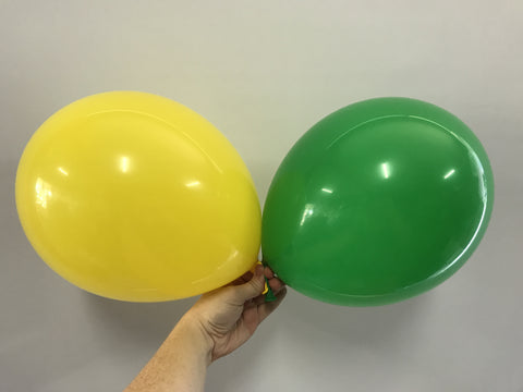 Green and Yellow Latex Balloons