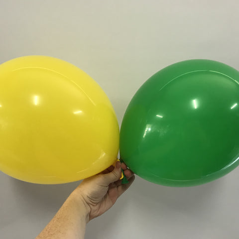 Green and Yellow Latex Balloons