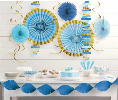 Feature Wall Decorating Kit Blue/Gold