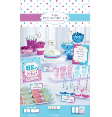 Gender Reveal Buffet Decorating Kit