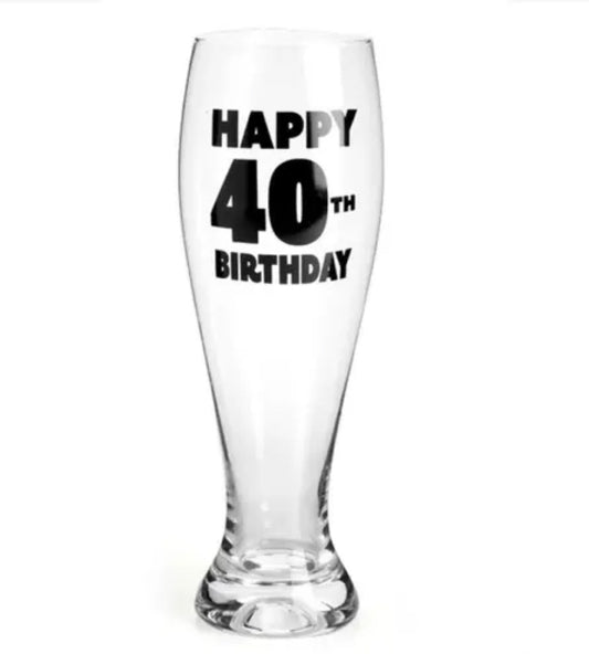 40th Birthday Pilsner Glass