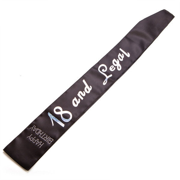 18th Birthday Sash Black