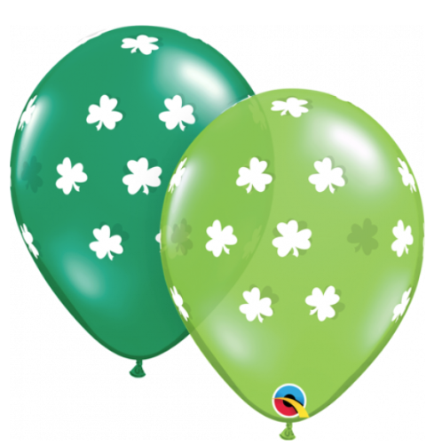 Shamrock Printed Latex Balloons Bag of 25